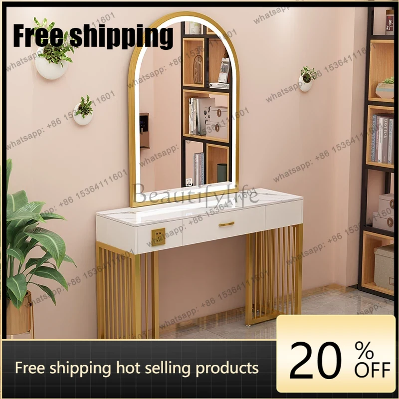 Beauty And Makeup Studio - طاولة تجميل احترافية X4 للمتاجر، طاولة