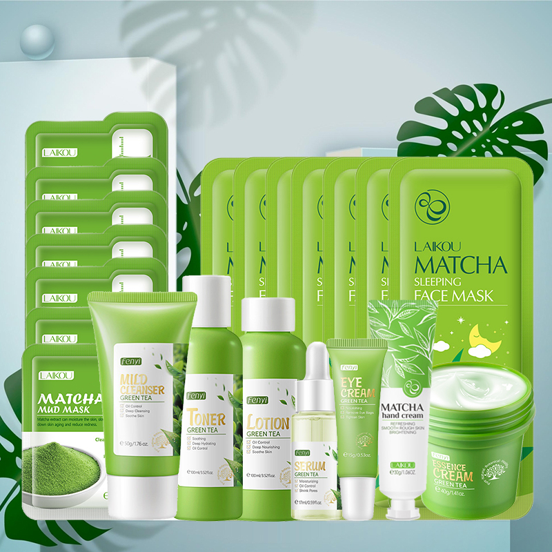Beauty Makeup Kit - مجموعة العناية بالبشرة بالشاي الأخضر، مستحضرات