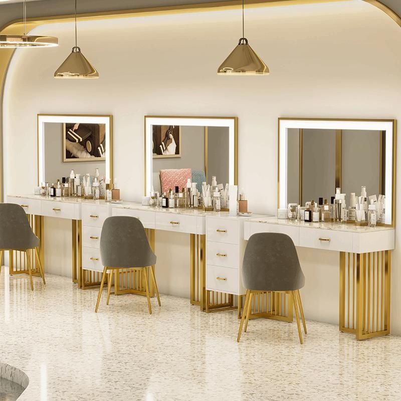 Beauty And Makeup Studio - طاولة مكياج فاخرة للمتاجر الاحترافية مع