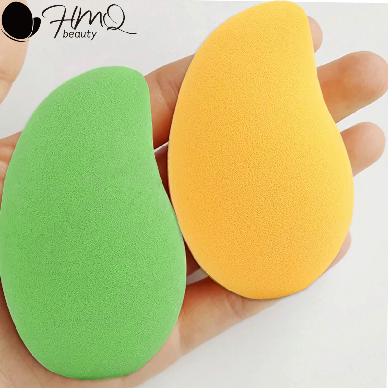 Beauty Blender In Makeup - 12/2 قطعة شكل المانجو إسفنجة مكياج