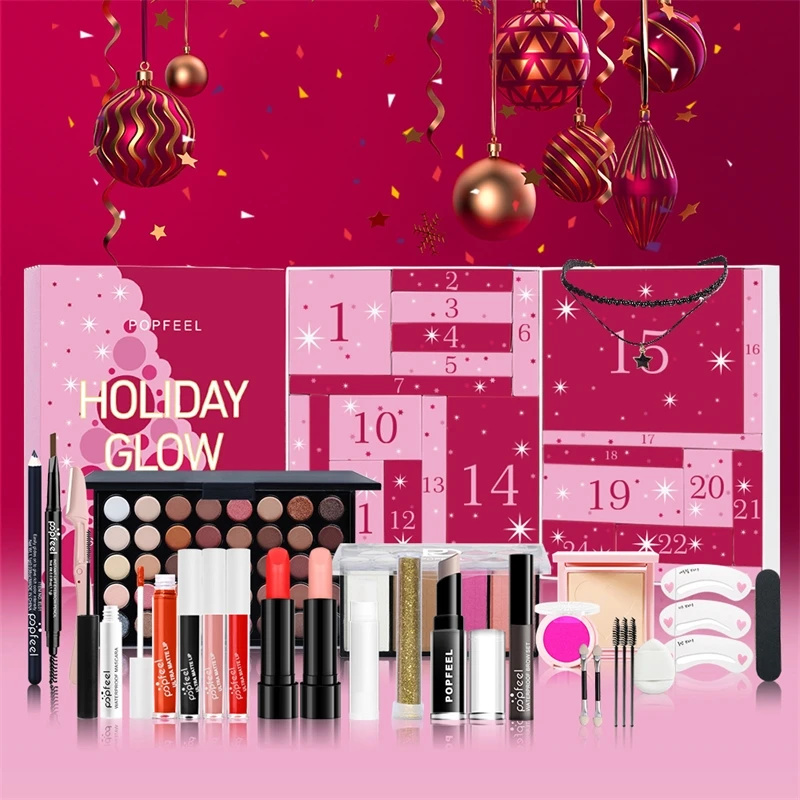 Beauty Makeup School - مجموعة مكياج عيد الميلاد للعد التنازلي،