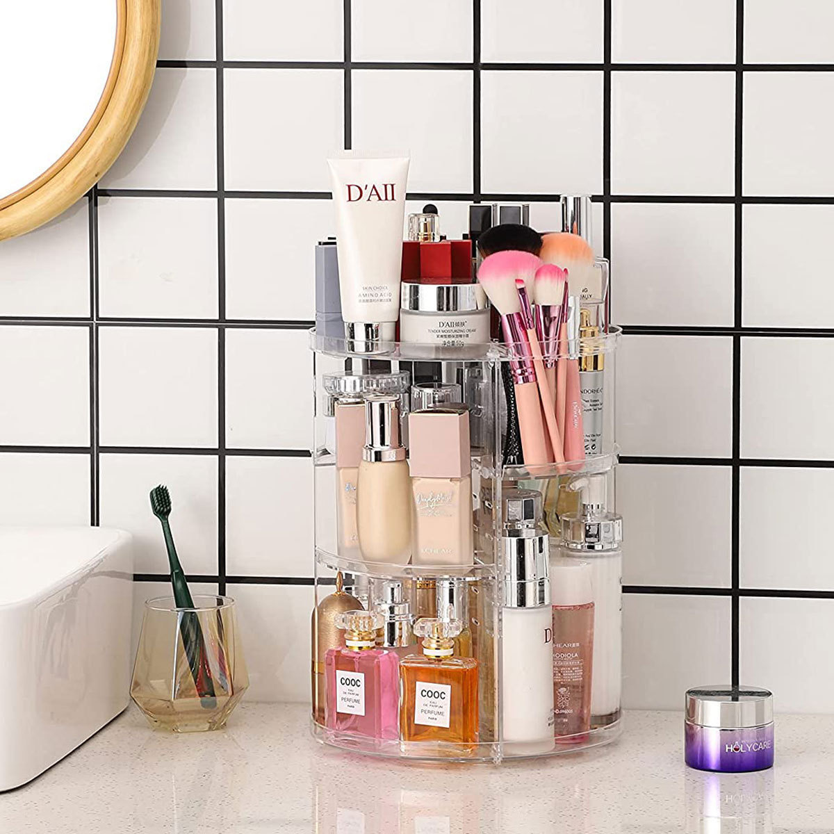 رف تخزين مستحضرات التجميل دوار - مراجعة Beauty Makeup Desk وسعره