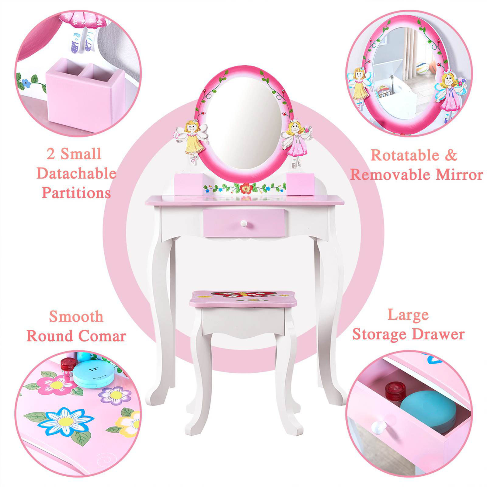 طاولة تجميل للأطفال بتصميم زهر - مراجعة Beauty Makeup Desk وسعره