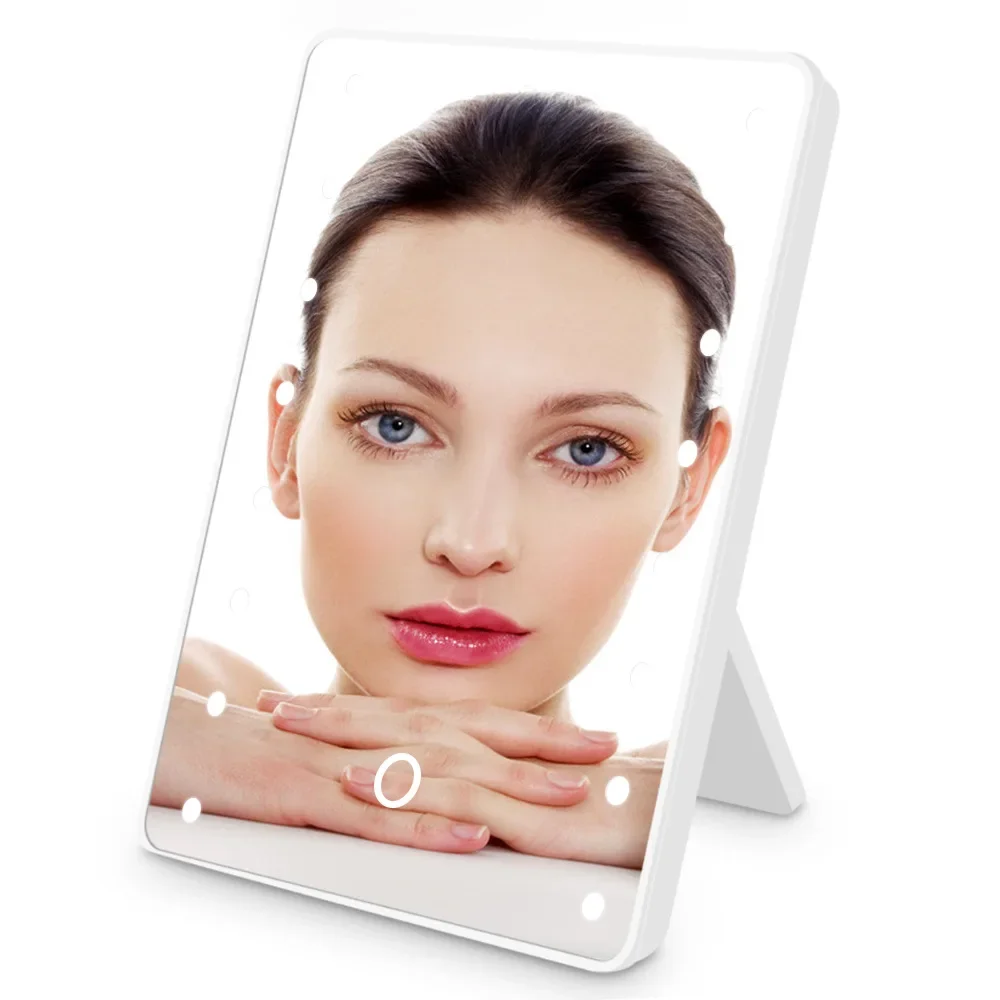 16 مرآة مكياج LED مع ضوء LED ي - مراجعة Beauty Makeup Desk وسعره