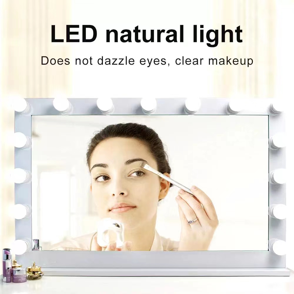 LED ضوء لصق مرآة ماكياج مصابيح - مراجعة Beauty Makeup Desk وسعره